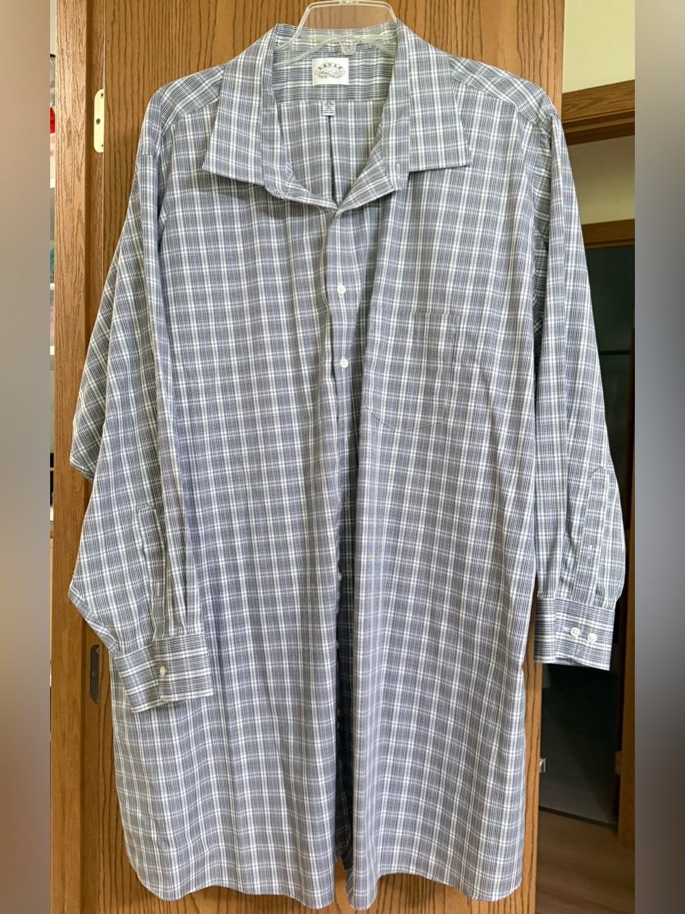 Eagle Men’s Gray Plaid Dress Shirt size 22